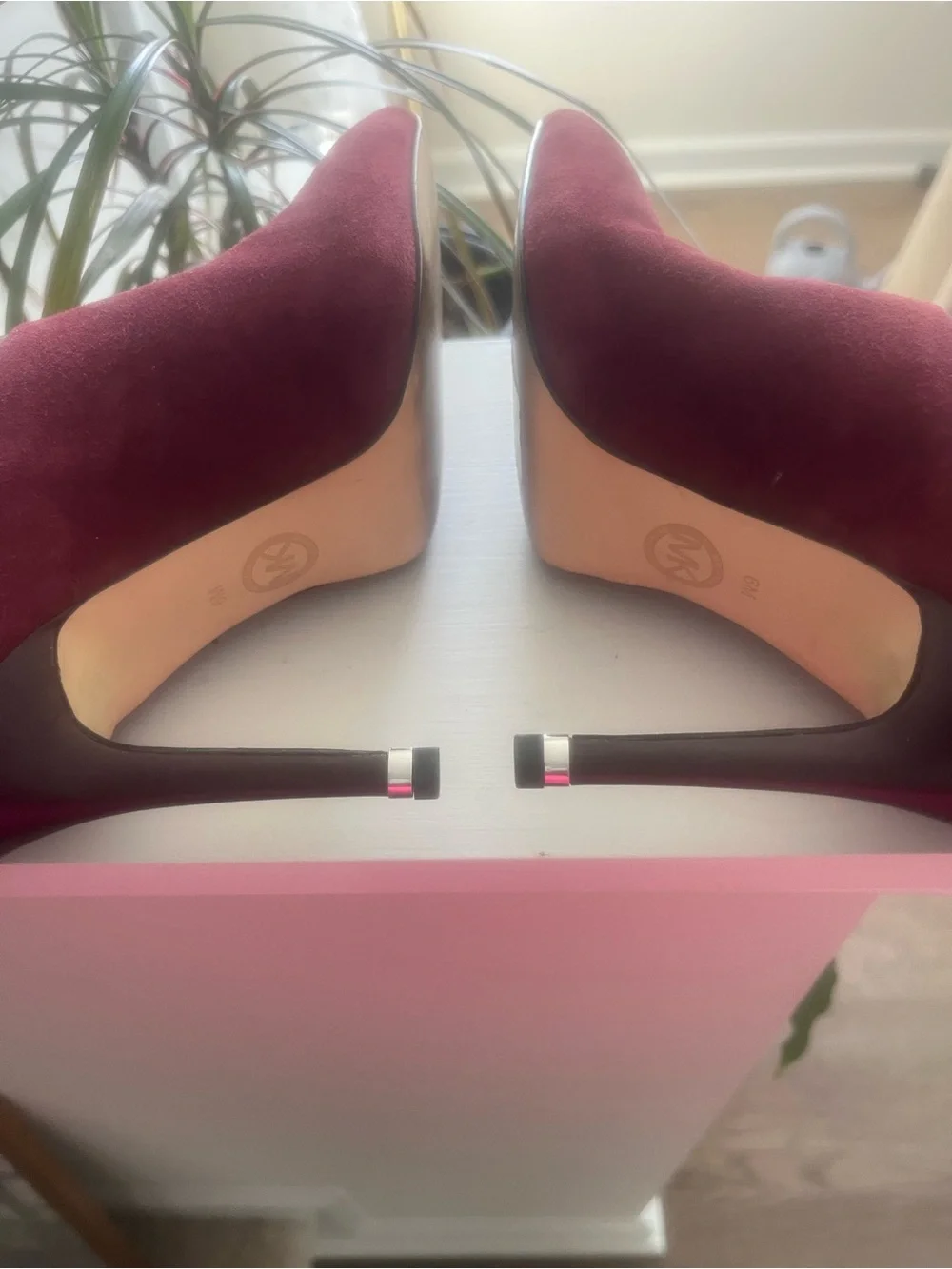Michael Kors Burgundy Pointed-Toe Ankle Booties